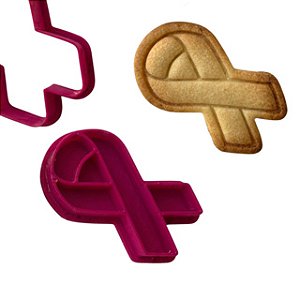 Marcador e Cortador Outubro Rosa Laço Para pasta Americana e Biscoitos