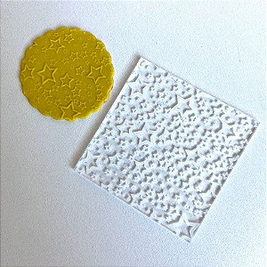 Marcador em Acrílico para doces - Textura Estrelas