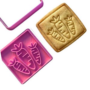 Cortador e Marcador/ Cenouras (Páscoa) para biscoitos, pasta americana, biscoitos e massinhas