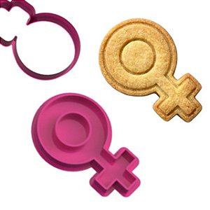 Marcador e Cortador Símbolo da Mulher Para pasta Americana e Biscoitos