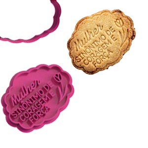 Marcador e Cortador Mensagem Dia da Mulher Para pasta Americana e Biscoitos