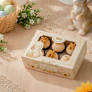 Caixa Vilarejo Páscoa - Para 6 Doces com Visor - 10 Unid.