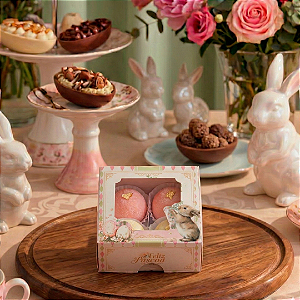 Caixa Páscoa para 4 Doces com Visor - Delicada - 10 unid.