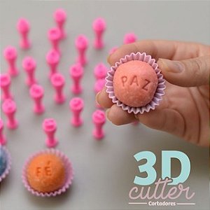 Carimbos para Doces Brigadeiros - Alfabeto Pequeno