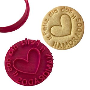 Marcador e Cortador Dias dos Namorados -Modelo 02 Para Pasta Americana e Biscoitos