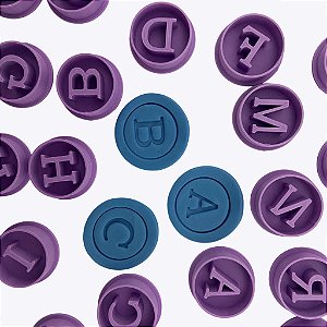 Kit Marcadores e Cortadores Letras Alfabeto Para pasta Americana e Biscoitos