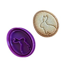 Cortador e Marcador/Ovo de Páscoa com Coelho para biscoitos, pasta americana, bolachas e massinhas