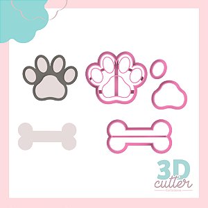 Kit Cortadores Patinha e Ossinho - 5cm