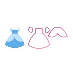 Cortador Vestido Princesa Cinderela - 5cm