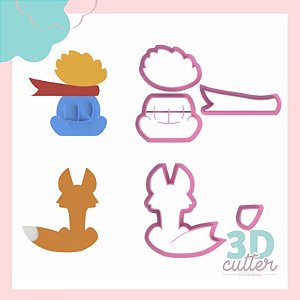 Kit Cortadores Pequeno Princípe e Raposa - 5cm