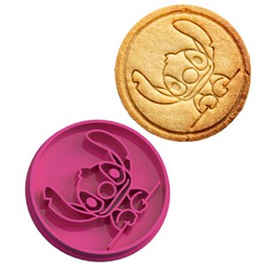 Marcador e Cortador Alienígena Azul Redondo - Modelo 03 (Metade do Corpo) Para pasta americana e Biscoitos