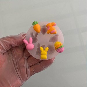 Molde de Silicone Alimentício para Apliques - Páscoa