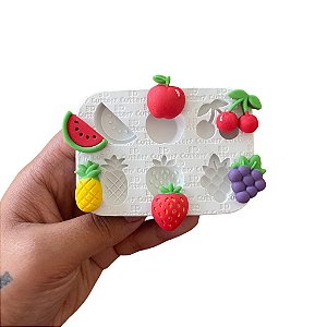 Molde de Silicone Aplique de Frutas (Platina)