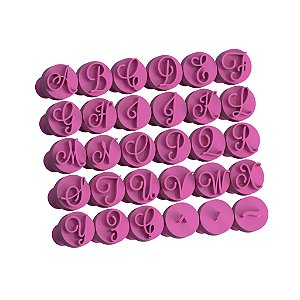 Carimbo para Doces Brigadeiro - Alfabeto Lavanda Maiúsculo