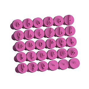 Carimbo para Doces Brigadeiro - Alfabeto Lavanda Minúsculo
