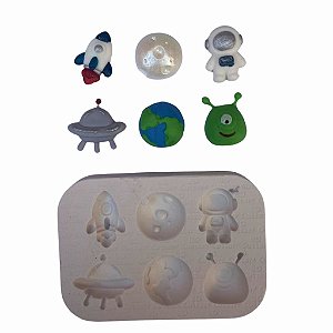 Molde de Silicone Alimentício para apliques - Astronauta