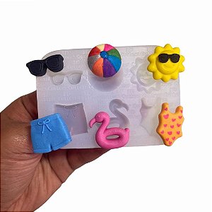 Molde de Silicone Alimentício - Festa na Piscina