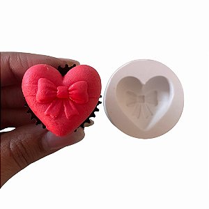 Molde de Silicone Alimentício - Coração Com Laço