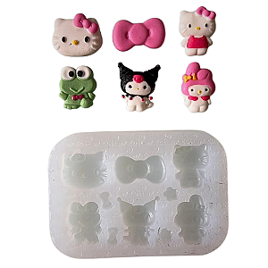 Molde de Silicone Alimentício para apliques - Gatinha Japonesa