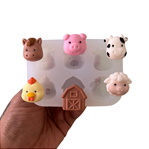 Molde de Silicone para apliques de Artesanato - Fazendinha