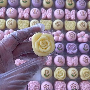 Molde de Silicone para apliques de Confeitaria - Rosa Modelo 03