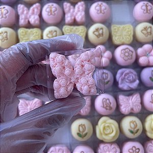 Molde de Silicone para apliques de Artesanato - Borboleta com Flores 2