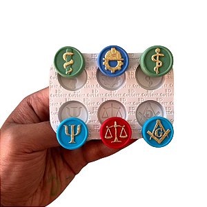 Molde de Silicone para apliques de Confeitaria - Profissões