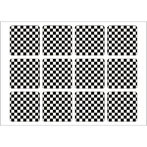 Papel de Arroz Quadrado 6cm - Xadrez Preto e Branco