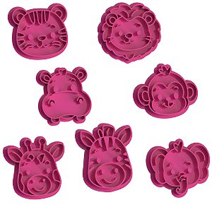 Marcador e Cortador Tema Safari Para pasta Americana e Biscoitos