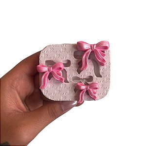 Molde de Silicone para apliques de Artesanato - Laços de Fita 3cm, 2,5cm e 2cm
