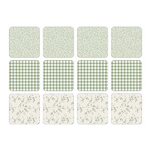 Papel de Arroz Quadrado 6cm - Batizado Verde