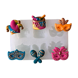 Molde de Silicone para apliques de Artesanato - Carnaval