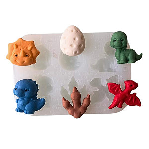 Molde de Silicone para apliques de Artesanato - Dinossauros 2