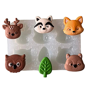 Molde de Silicone para apliques de Artesanato - Bosque 1 (Rosto)
