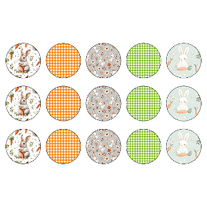 Papel de Arroz Redondo Texturas de Páscoa - 5cm