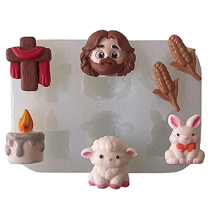 Molde de Silicone para apliques de Artesanato - Páscoa Religiosa