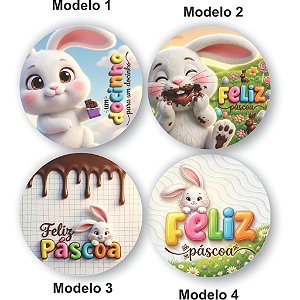 Adesivos Páscoa 3 | 4 Modelos - 3cm, 4cm e 5cm