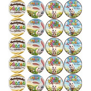 Adesivos Páscoa 2 | 4 Modelos - 3cm, 4cm e 5cm