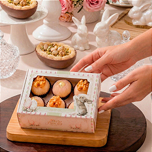 Caixa Páscoa para 6 Doces com Visor - Delicada - 10 unid.