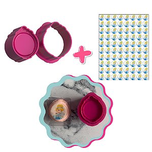 Espelho 2 e Apliques de Papel de Arroz Princesas á escolha - Ejetor Modelador para Brigadeiro