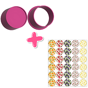 Circulo e Apliques de Papel de Arroz Frutas - Ejetor Modelador para Brigadeiros