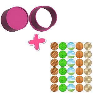 Circulo e Apliques de Papel de Arroz Fazendinha - Ejetor Modelador para Brigadeiros