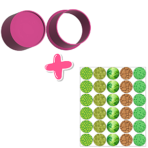 Circulo e Apliques de Papel de Arroz Dinossauro - Ejetor Modelador para Brigadeiros