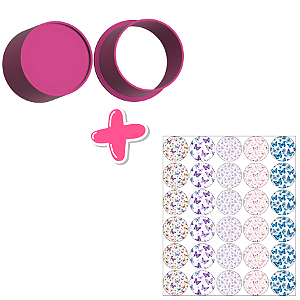 Circulo e Apliques de Papel de Arroz Borboletas - Ejetor Modelador para Brigadeiros