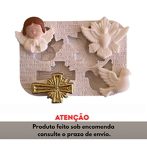 Molde de Silicone para apliques de Artesanato - Batizado 2