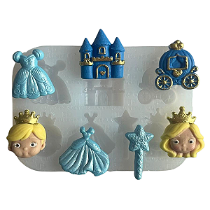 Molde de Silicone para apliques de Artesanato - Princesa Cinderela