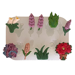 Molde de Silicone para apliques de Confeitaria - Folhagem