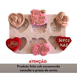 Molde de Silicone para apliques de Artesanato - Dia das Mães