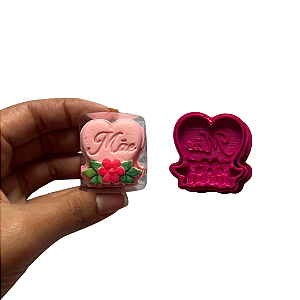 Coração com Flor Mãe (Dia das Mães) - Ejetor Modelador para Brigadeiros