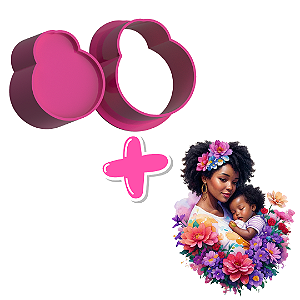 Mãe e Filha e Apliques de Papel de Arroz (Dia das Mães) - Ejetor Modelador para Brigadeiros